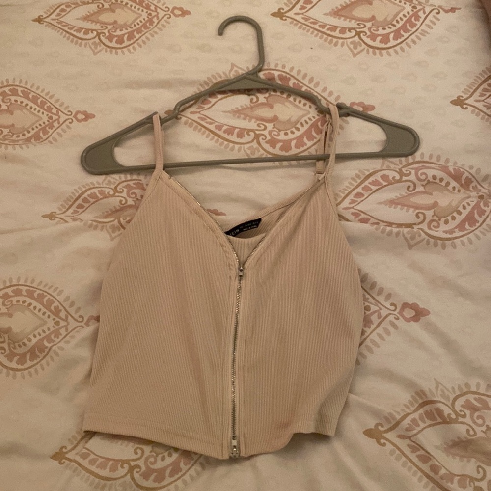 Shein Zip up Crop Top, L